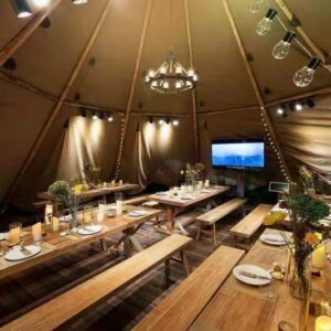 Tipi Hire with Rustic Furniture Hire and Screen Hire
