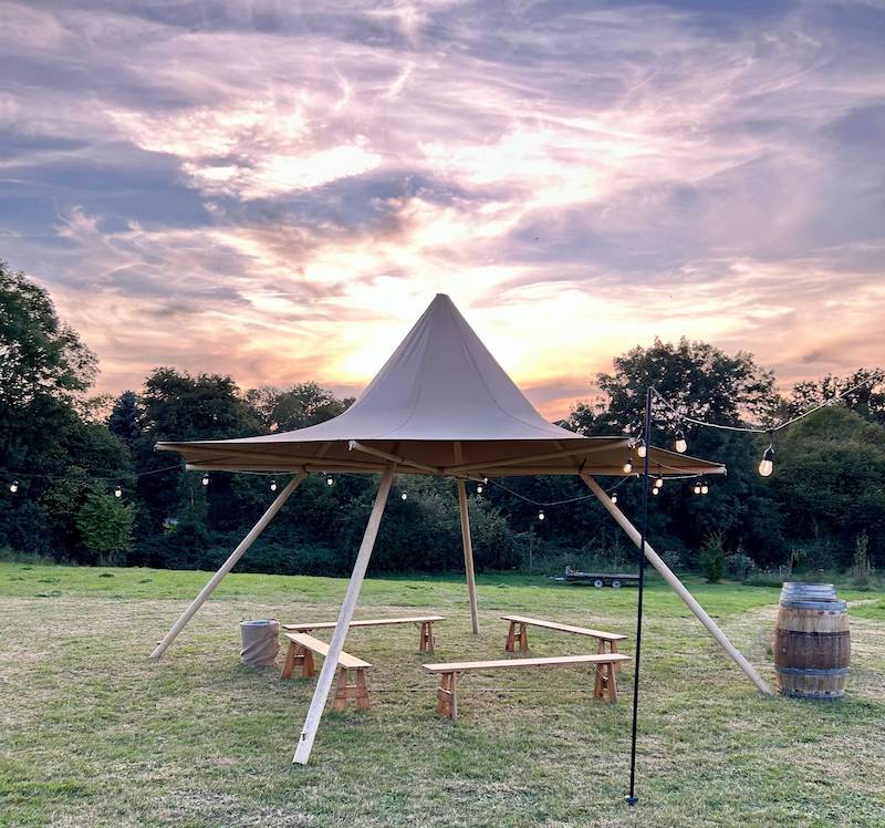 Golden Hour Bliss: Mini Tipi Wedding Bathed in Warm Sunlight